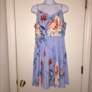 Floral blue swing dress
